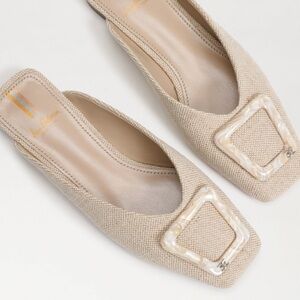 Sam Edelman Lin Square Toe Logo Buckle Mules